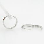 womens bp47 fancy earrings 14K white gold italian ball stud huggie hoop 3