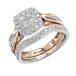 14K Two-Tone Gold Affordable Diamond Engagement Ri