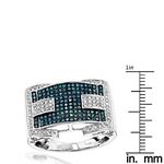 White Blue 0.9 Ctw Pave Set Diamond 10K Ring (Wh-3