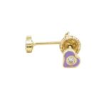 14K Yellow gold Heart cz stud earrings for Children/Kids web152 1