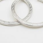 Round greek key hoop earring SB88 28mm tall and 28mm wide 3