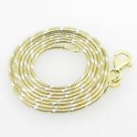 Ladies .925 Italian Sterling Silver Two Tone Snake Link Chain Length - 24 inches Width - 1mm 1