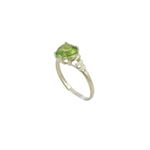 10k Yellow Gold Syntetic green gemstone ring ajr39 Size: 7.25 1