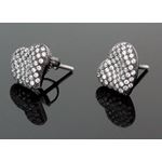 Sterling Silver Heart Shape Fashion Hand Set Stud Earrings ME0213b 1