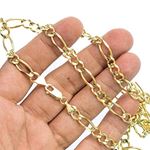 14K YELLOW Gold SOLID FIGARO Chain - 26 Inches Long 6.6MM Wide 3