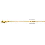 14K Yellow Gold 1.5mm wide Diamond Cut Cable Link Chain with Lobster Clasp 1