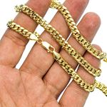 10K YELLOW Gold HOLLOW ITALY CUBAN Chain - 24 Inches Long 6MM Wide 3
