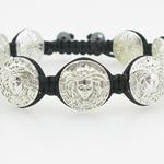 White Greek style medusa string bracelet beaded macrame jewelry fashion bead 1