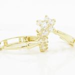 14K Yellow gold Flower cz hoop earrings for Children/Kids web342 3