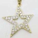 Mens 10k Yellow gold Outer star of david gold cz pendant GCHA35 3