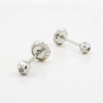 14K White gold Round cz stud earrings for Children/Kids web126 3