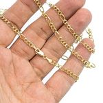 14K YELLOW Gold SOLID FIGARO Chain - 24 Inches Long 3.6MM Wide 3