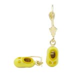 14K Yellow gold Baby shoe chandelier earrings for Children/Kids web472 1