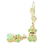 14K Yellow gold Panda chandelier earrings for Children/Kids web475 1