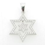 Ladies .925 Italian Sterling Silver star within star of david pendant Length - 26mm Width - 16.5mm 1