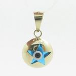 Womens bp8 kabbalah evil eye 14k solid yellow gold good luck charm pendant 1