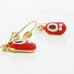 14K Yellow gold Baby shoe chandelier earrings for Children/Kids web468 3