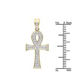 Ladies Solid 14K Gold Mini Diamond Egyptian Ankh-3