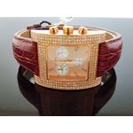 NEW Rose Gold 2.75Ct Diamonds Square Watch At Aqua