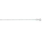 14K White Gold 1.0mm wide Diamond Cut Round Bead Chain with Spring Ring Clasp 1