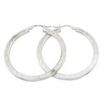 Round greek key hoop earring SB84 38mm tall and 36mm wide 1
