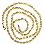 10K Yellow SOLID Gold Rope Chain Necklace 4MM wide 1