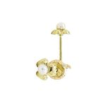 14K Yellow gold Fancy flower pearl stud earrings for Children/Kids web197 1