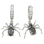 Womens Black precious stone spider chandelier earring Silver7 1