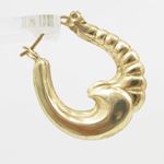 10k Yellow Gold earrings Fancy puff bamboo gold earrings AGBE73 3