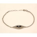 "Celebrity Designer Evil Eye Sterling Silver Bracelet EE02 6.75
