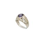 10k Yellow Gold Syntetic purple gemstone ring ajjr54 Size: 2.25 1