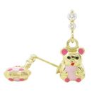 14K Yellow gold Panda cz chandelier earrings for Children/Kids web370 1
