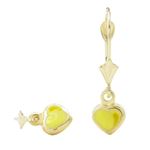 14K Yellow gold Heart chandelier earrings for Children/Kids web465 1