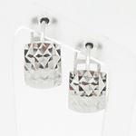 womens bp45 fancy earrings 14K white gold italian ball stud huggie hoop 1