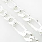 Silver Figaro link chain Necklace BDC76 3