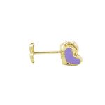 14K Yellow gold Heart stud earrings for Children/Kids web108 1
