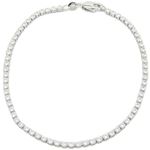 Womens Sterling silver White single row cz bracelet 1