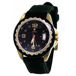 Unisex Black Dial Black/Gold Tone Case 0.24Ct Diam