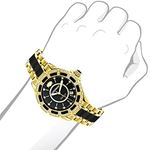Real Diamond Mens And Womens Black Ceramic Watches Yellow Gold Pld Luxurman Galaxy 3