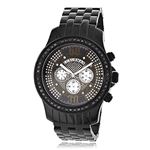 Trendy Mens Genuine Black Diamond Watch by Luxurman 2.25ct Extra Leather Bands 1