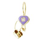 14K Yellow gold Heart cz hoop earrings for Children/Kids web56 1