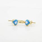 14K Yellow gold Simple heart hoop earrings for Children/Kids web61 3