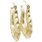 10k Yellow Gold earrings Fancy puff bamboo gold earrings AGBE60 1