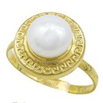 10K Yellow Gold womens synthetic pear ring ASVJ41 1