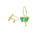 14K Yellow gold Butterfly hoop earrings for Children/Kids web76 1