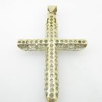 Mens 10K Solid Yellow Gold thick fully stoned cross Length - 3.27 inches Width - 1.97 inches 3