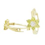 14K Yellow gold Flower cz hoop earrings for Children/Kids web341 1