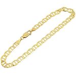 Mens 10k Yellow Gold diamond cut figaro cuban mariner link bracelet 8 inches long and 6mm wide 1