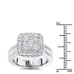 14K Unique Cluster Natural 2 Ctw Diamond Engagem-3