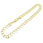 Mens 10k Yellow Gold diamond cut figaro cuban mariner link bracelet 8 inches long and 6mm wide 1